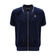 Fila Vintage Terry Zip Polo Shirt Navy
