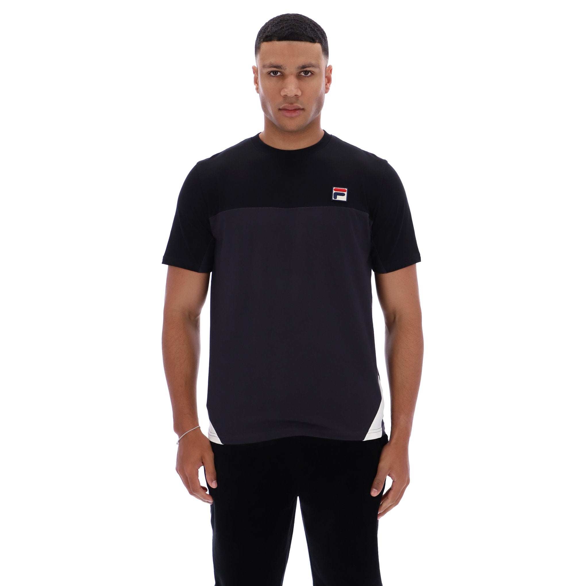 Fila Vintage Tiebreaker T-Shirt Black/Grey