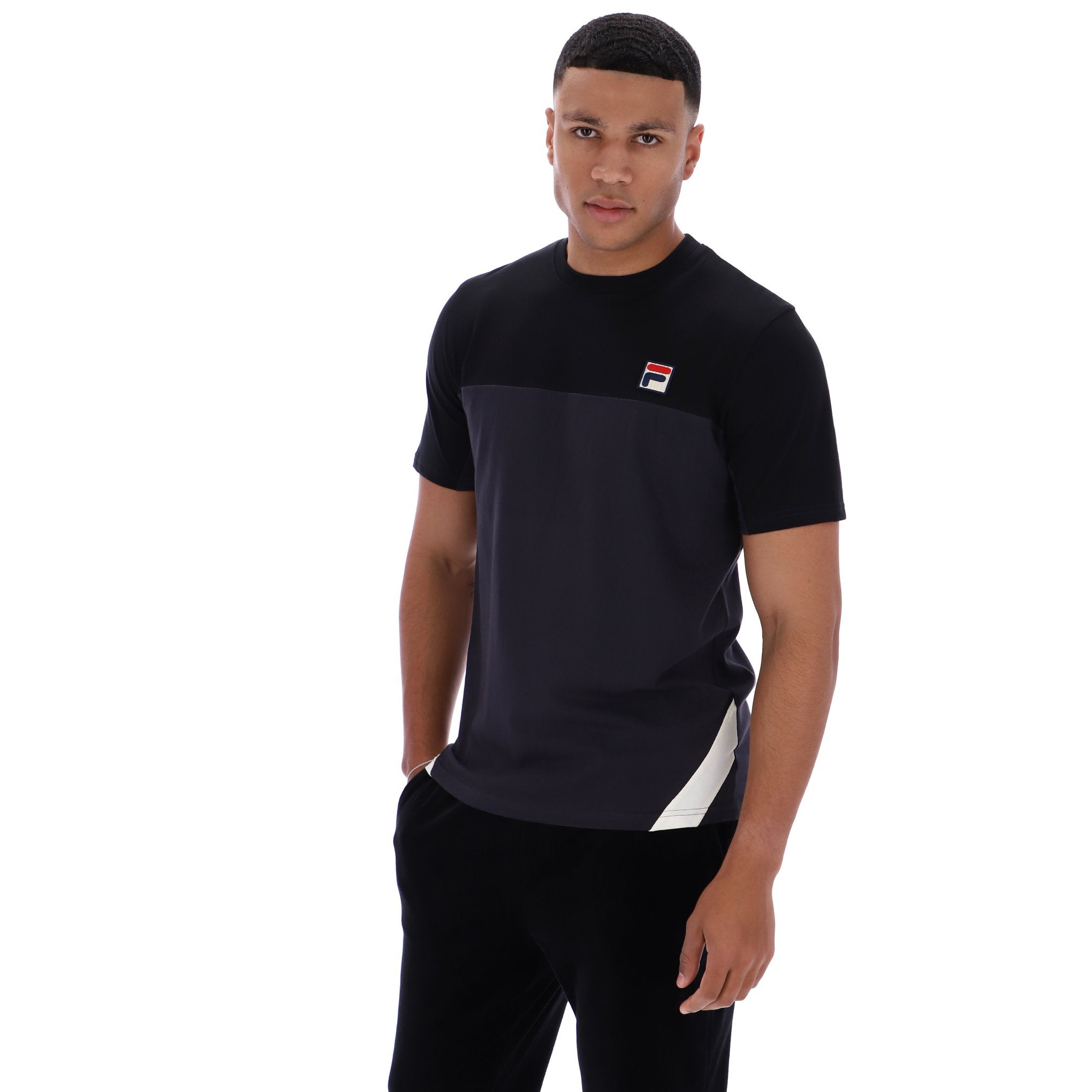 Fila Vintage Tiebreaker T-Shirt Black/Grey