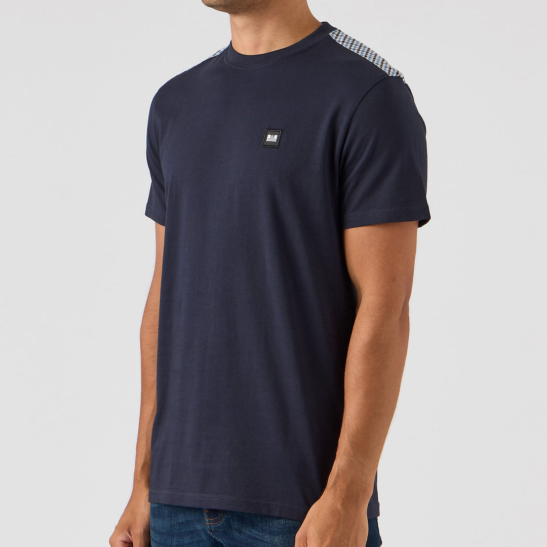 Weekend Offender Diaz Check T-Shirt Navy