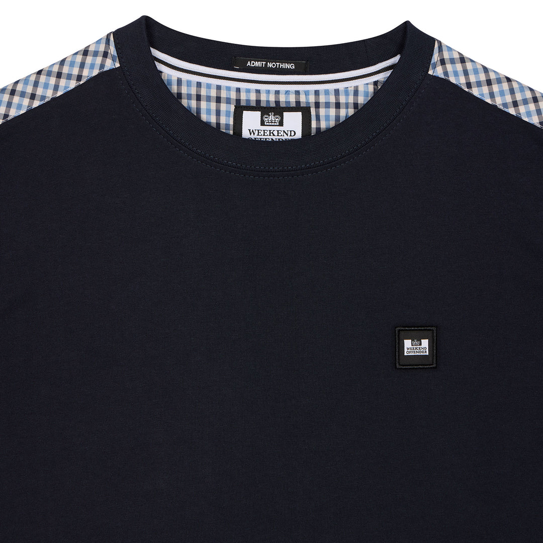 Weekend Offender Diaz Check T-Shirt Navy