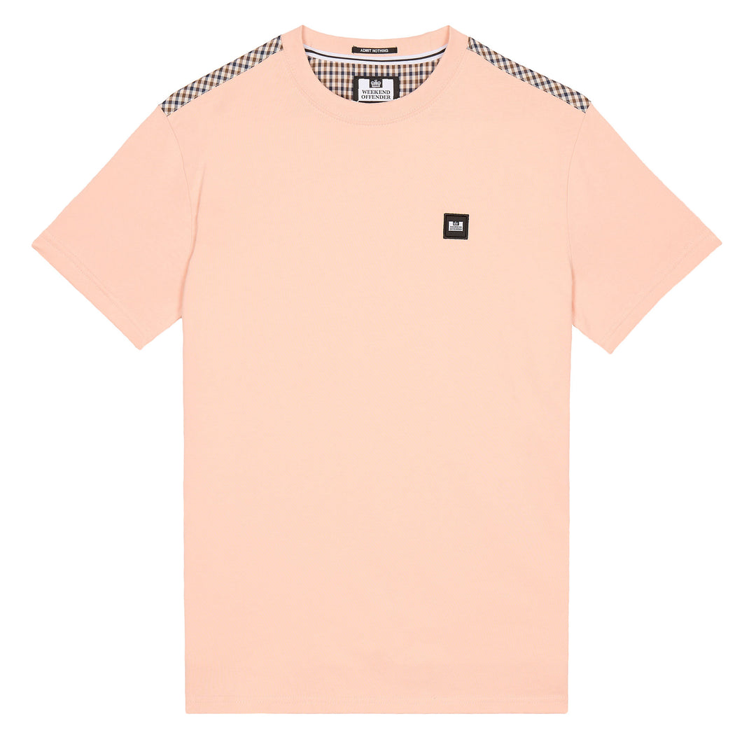 Weekend Offender Diaz Check T-Shirt Peach