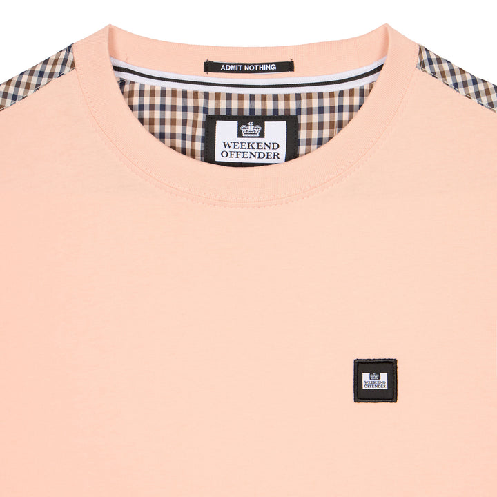 Weekend Offender Diaz Check T-Shirt Peach