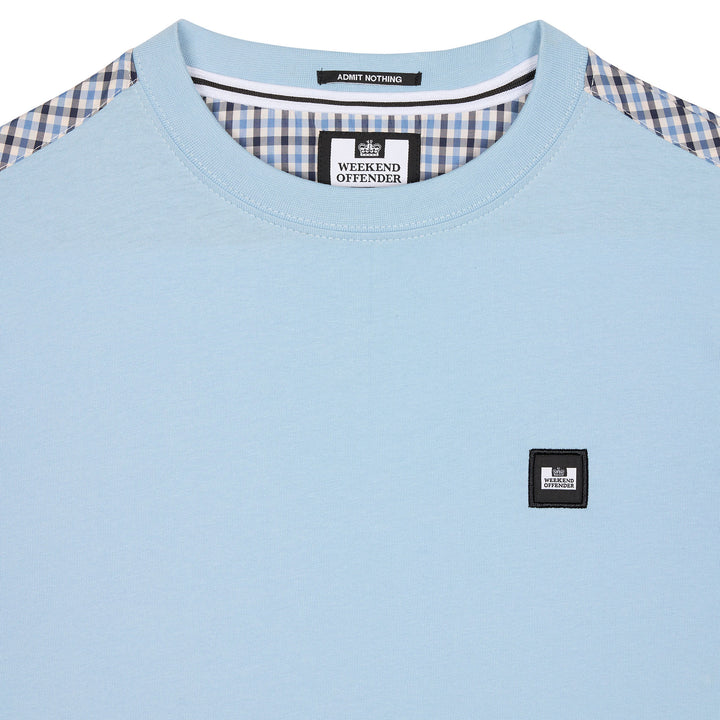 Weekend Offender Diaz Check T-Shirt Sky