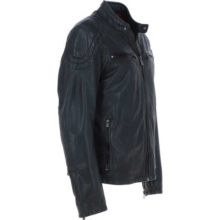 Trapper Edison Leather Jacket Charcoal