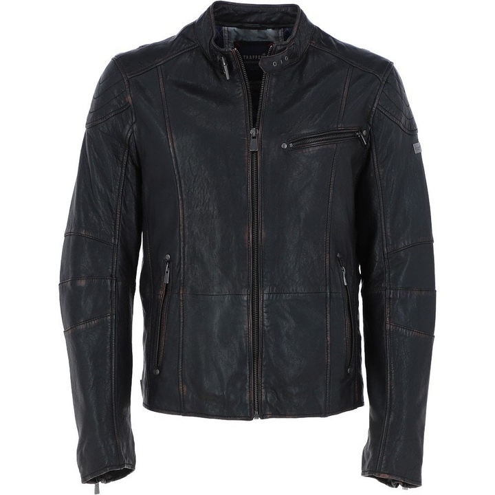 Trapper Largo Leather Jacket Black