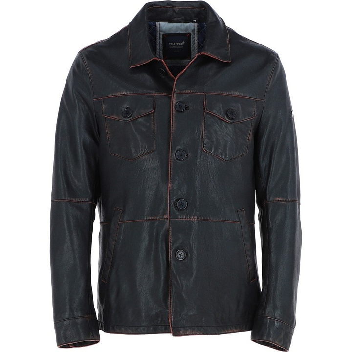 Trapper Samo Leather Jacket Black