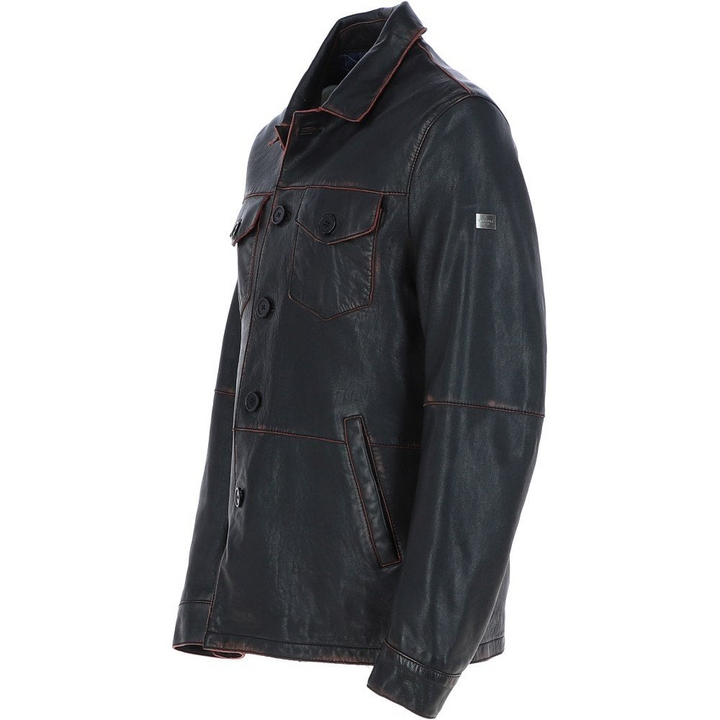 Trapper Samo Leather Jacket Black