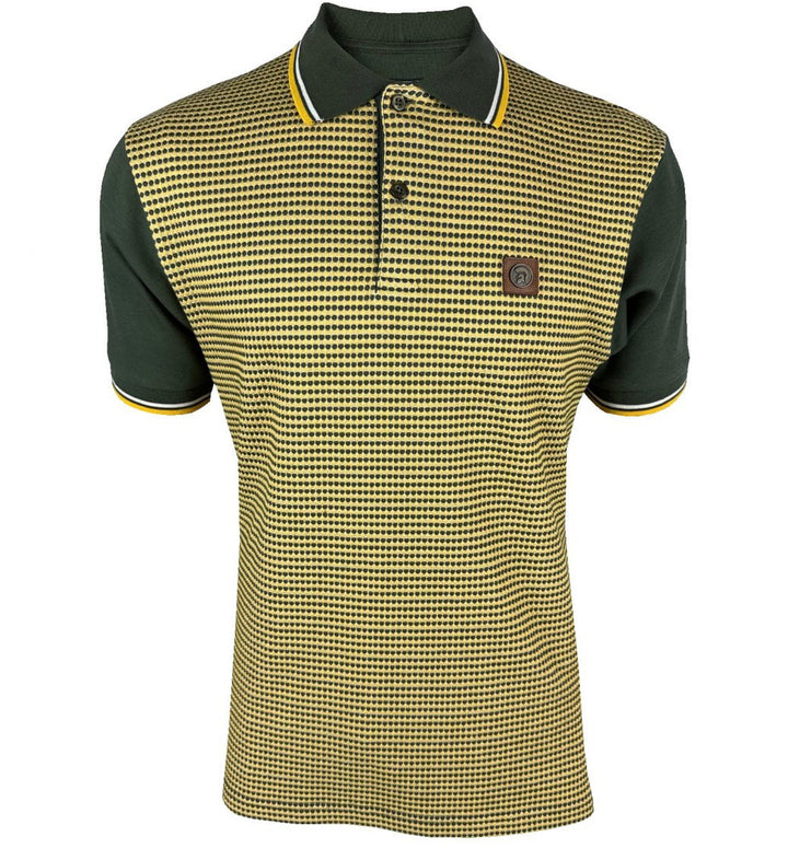 Trojan Birdseye Panel Polo Shirt Army