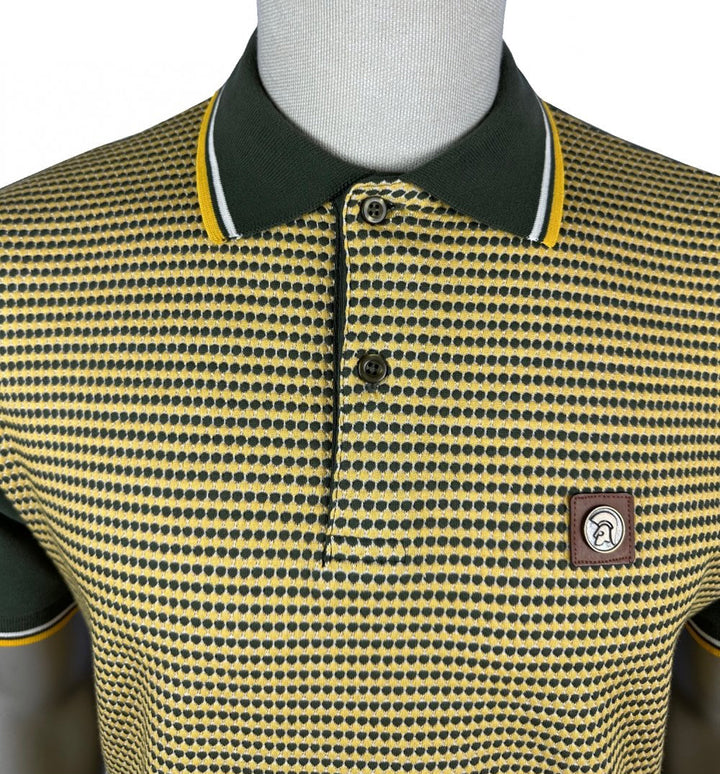 Trojan Birdseye Panel Polo Shirt Army