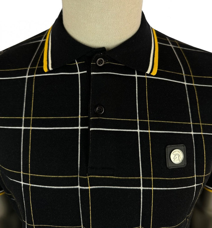 Trojan Check Panel Polo Black