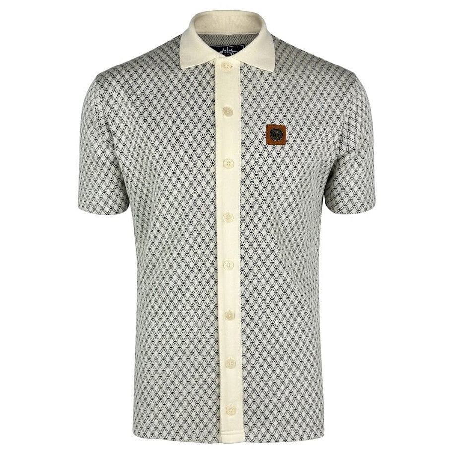 Trojan Diamond Jacquard Shirt White