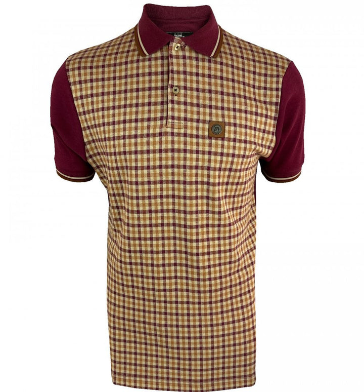 Trojan Gingham Check Polo Shirt Port