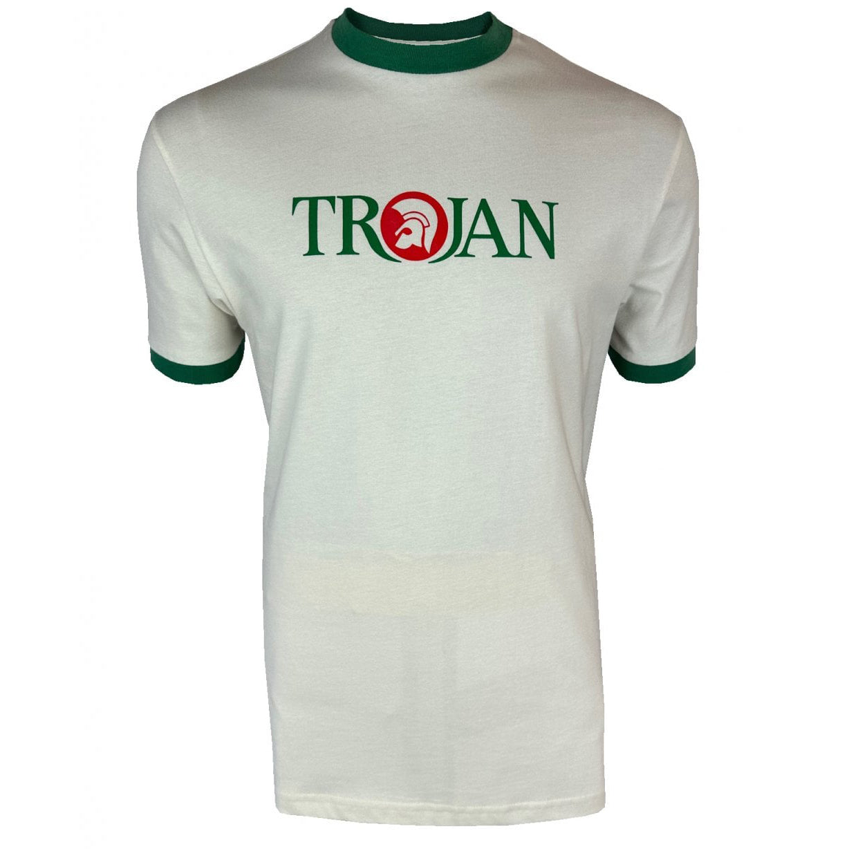Trojan Logo Ringer T-Shirt White