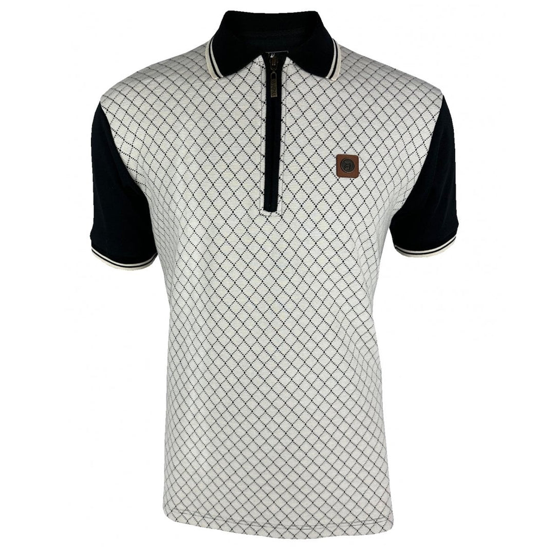 Trojan Ottoman Panel Polo Shirt Black