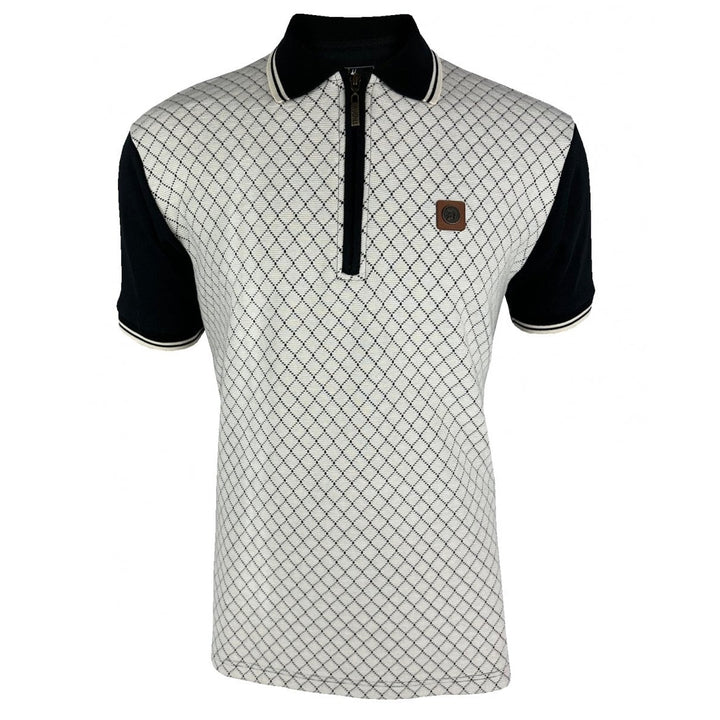 Trojan Ottoman Panel Polo Shirt Black