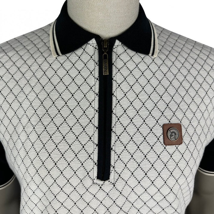 Trojan Ottoman Panel Polo Shirt Black