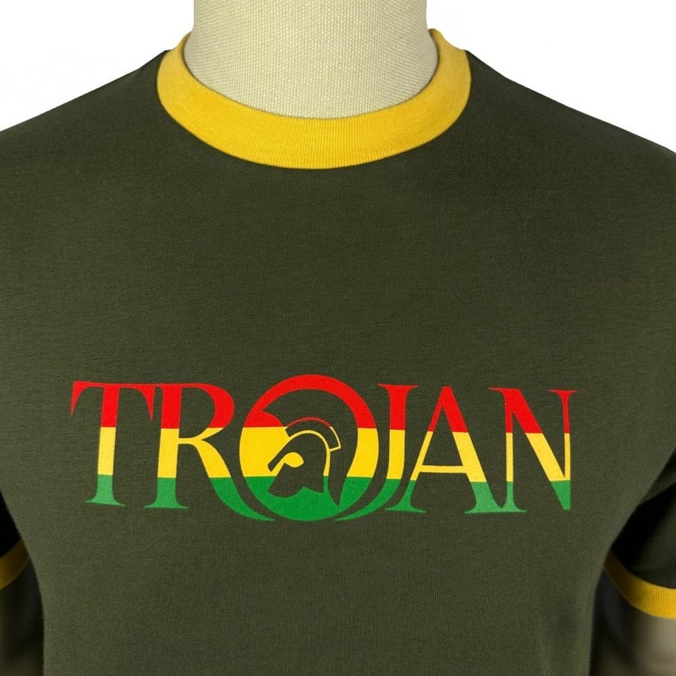 Trojan Records Outline Logo T Shirt Army