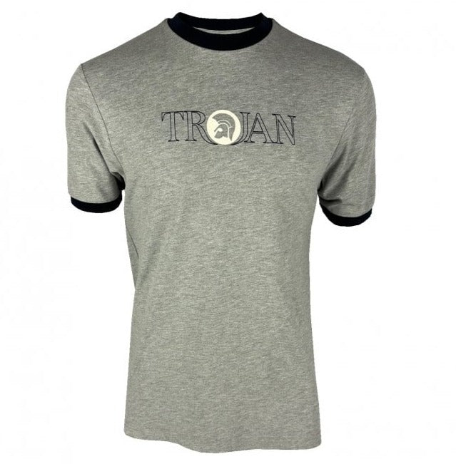 Trojan Records Outline Logo T Shirt Grey