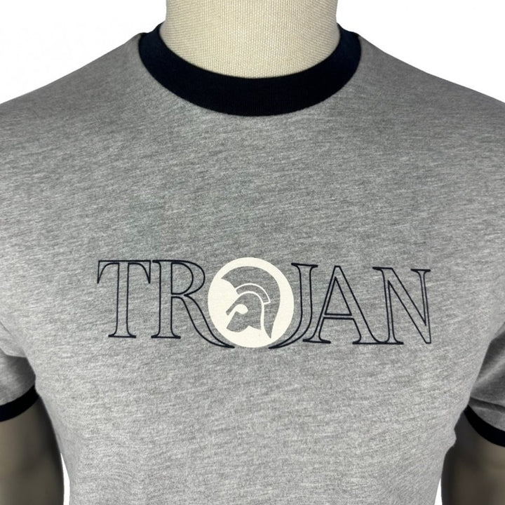 Trojan Records Outline Logo T Shirt Grey