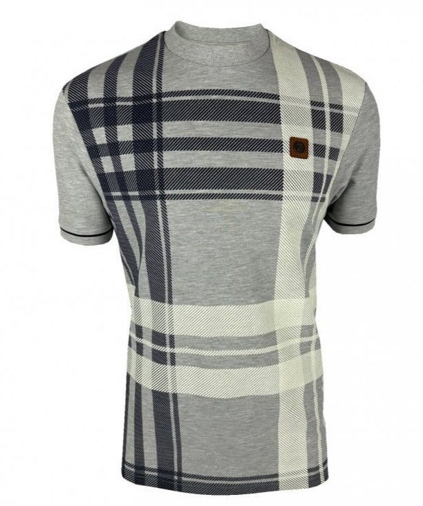 Trojan Oversize Check T-Shirt Grey