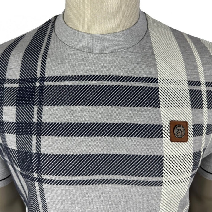 Trojan Oversize Check T-Shirt Grey