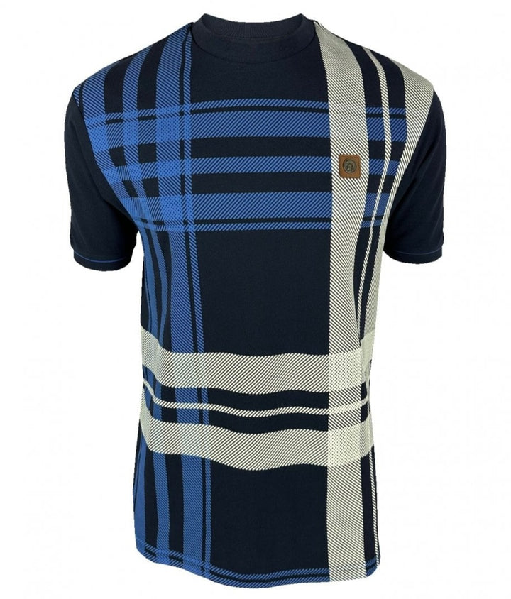 Trojan Oversize Check T-Shirt Navy