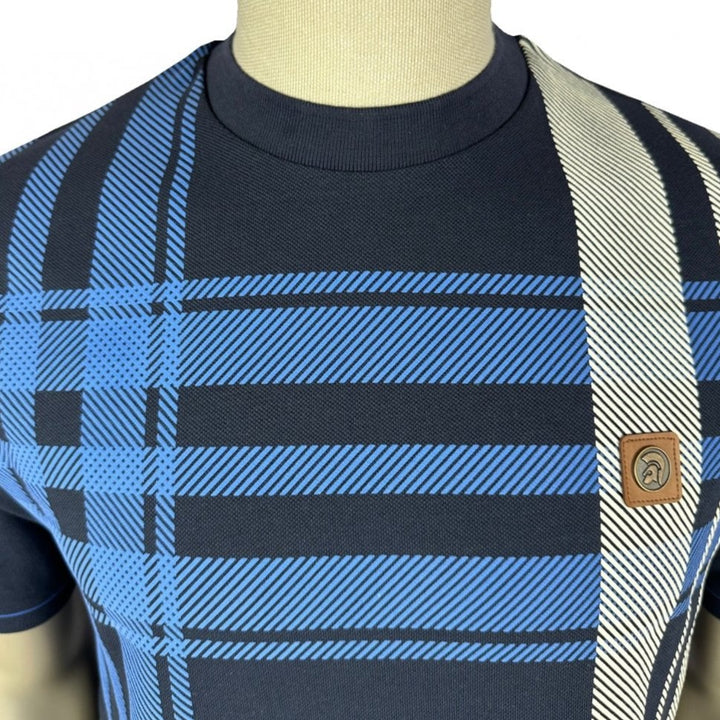 Trojan Oversize Check T-Shirt Navy