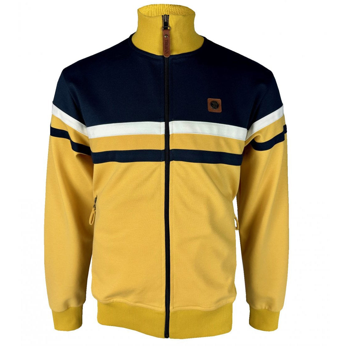 Trojan Retro Panel Track Top Mustard