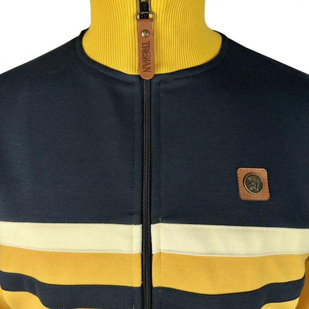 Trojan Retro Panel Track Top Mustard