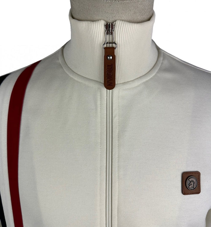 Trojan Racing Stripe Track Top Ecru