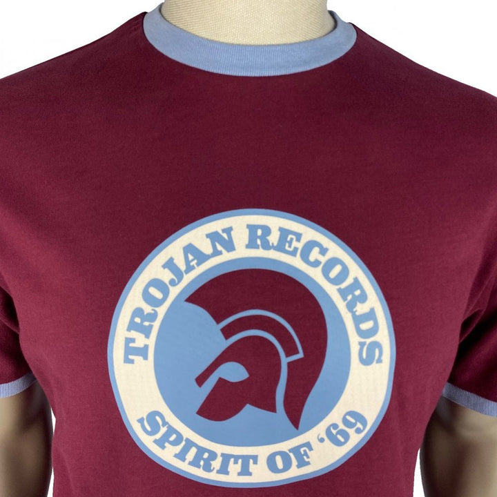 Trojan Records Spirit of 69' T Shirt Claret/Blue