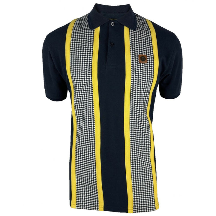 Trojan Taped Houndstooth Polo Shirt Navy