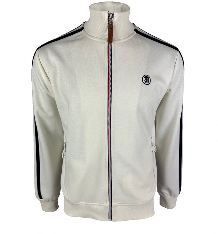 Trojan Twin Stripe Track Top Ecru