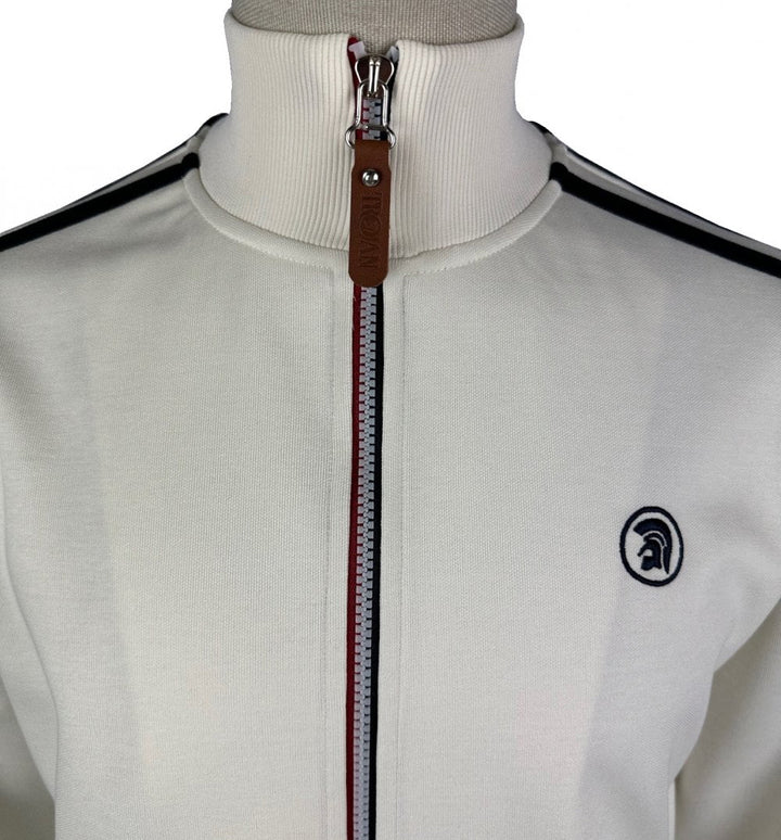 Trojan Twin Stripe Track Top Ecru