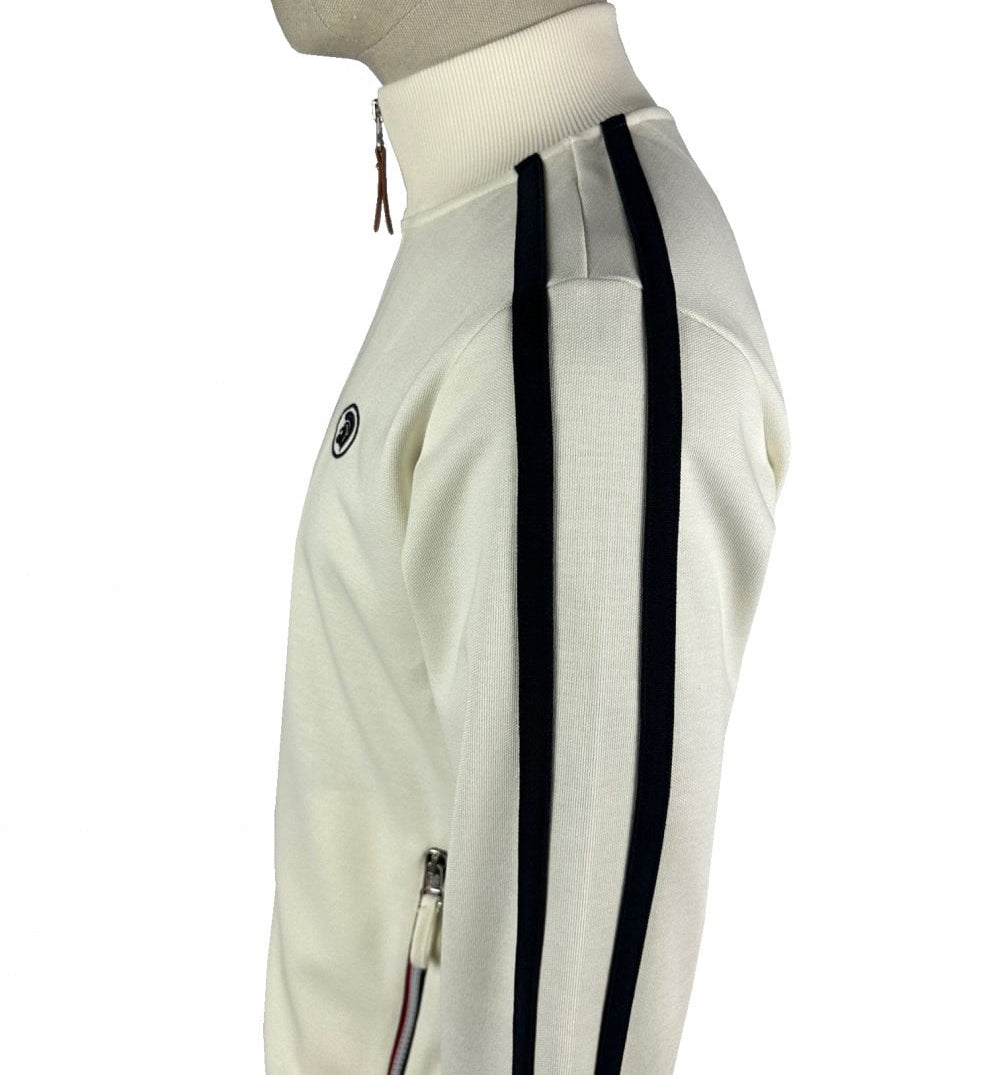 Trojan Twin Stripe Track Top Ecru