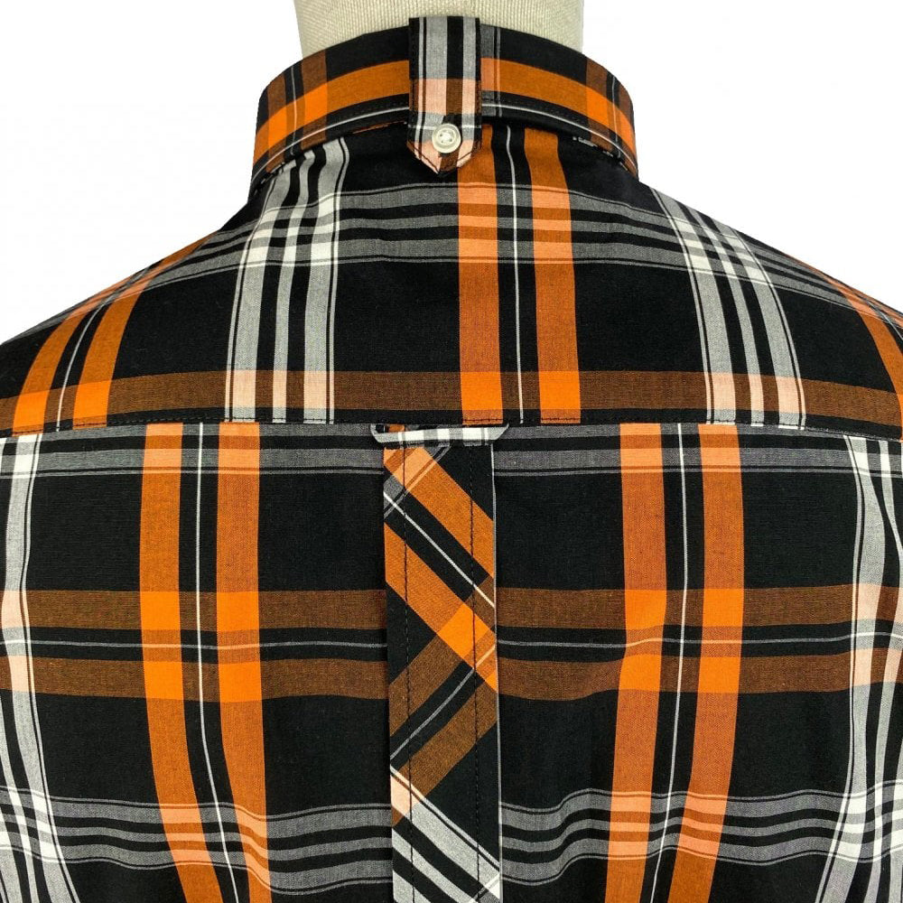 Trojan Windowpane Check Shirt Black/Orange