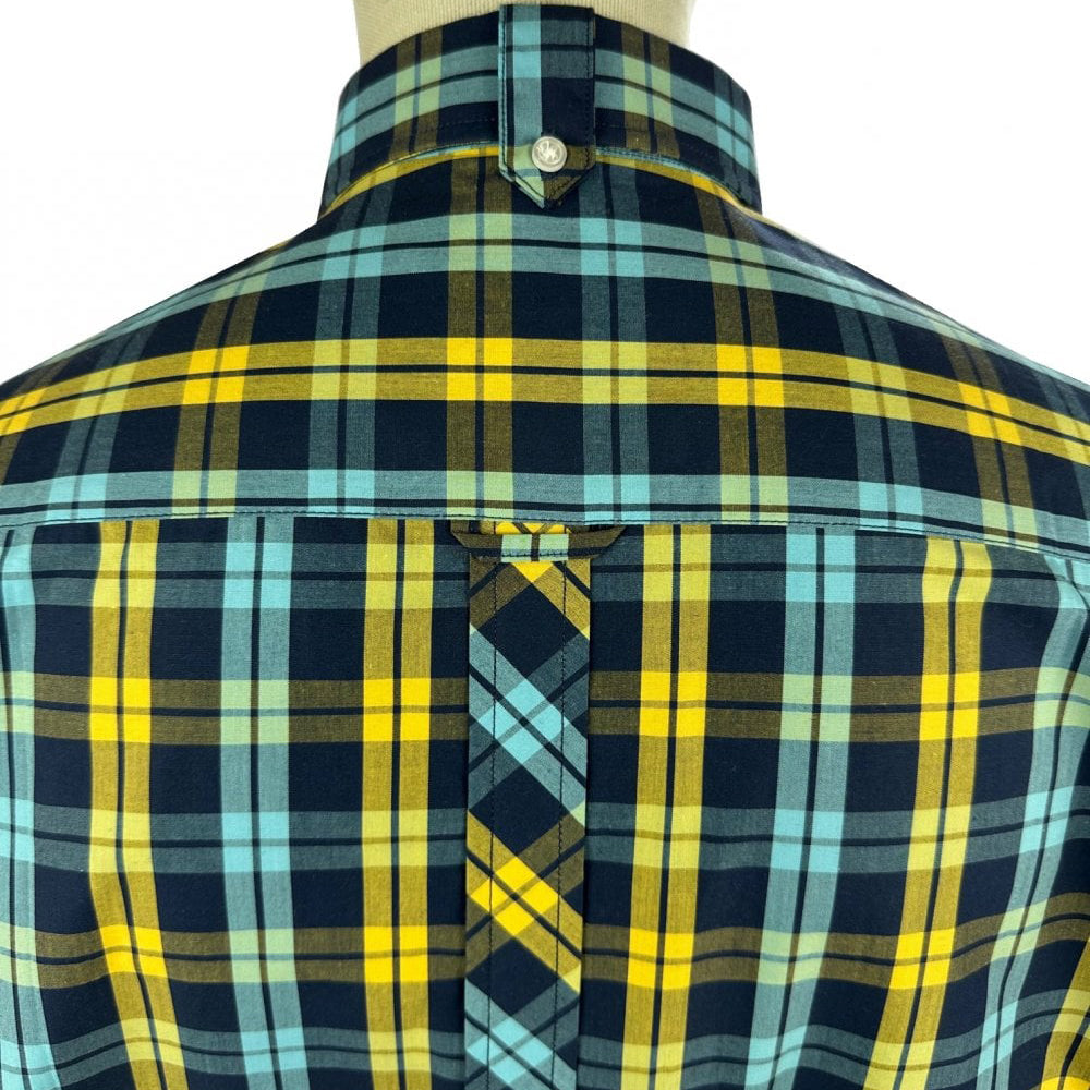 Trojan Windowpane Check Shirt Navy