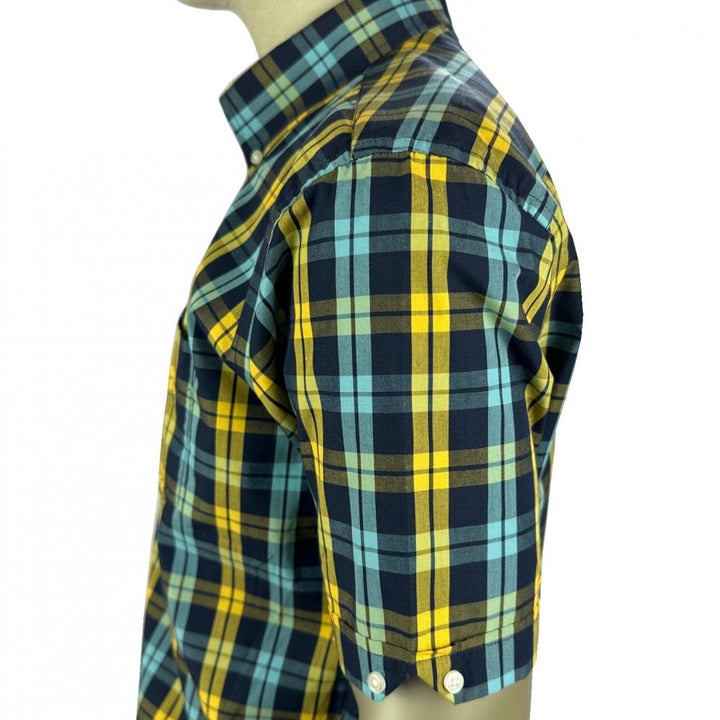 Trojan Windowpane Check Shirt Navy