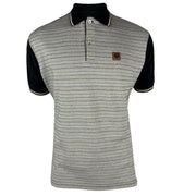 Trojan Zig Zag Panel Polo Shirt Black