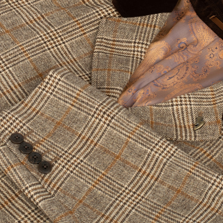 Gabicci Vintage Statham Check Jacket Camel