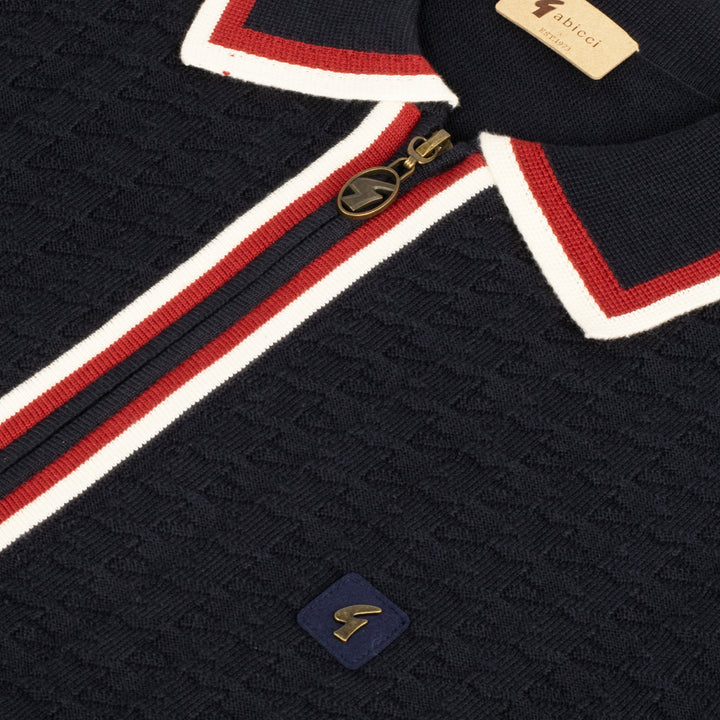 Gabicci Vintage Templo Zip Cardigan Navy