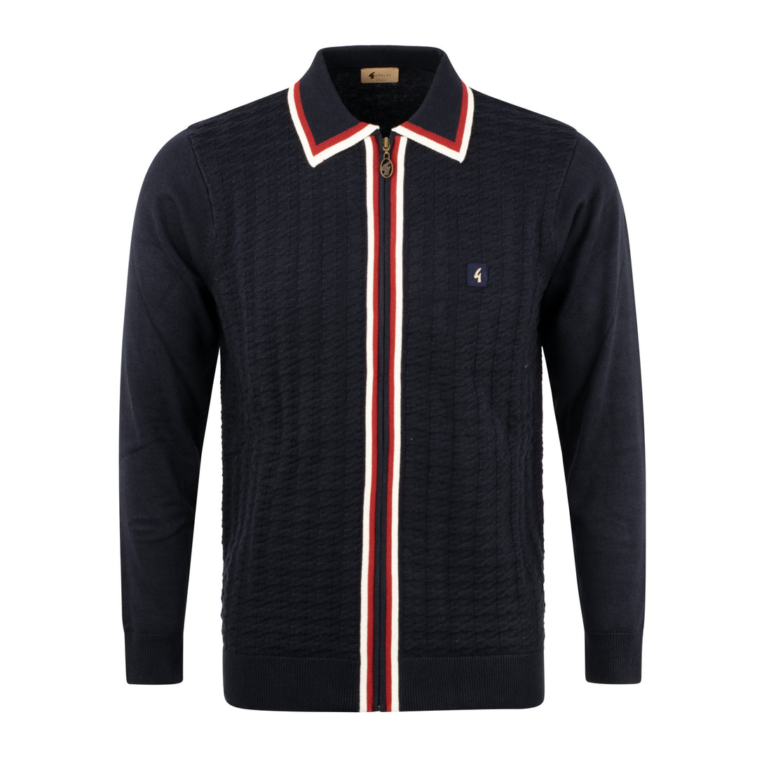 Gabicci Vintage Templo Zip Cardigan Navy
