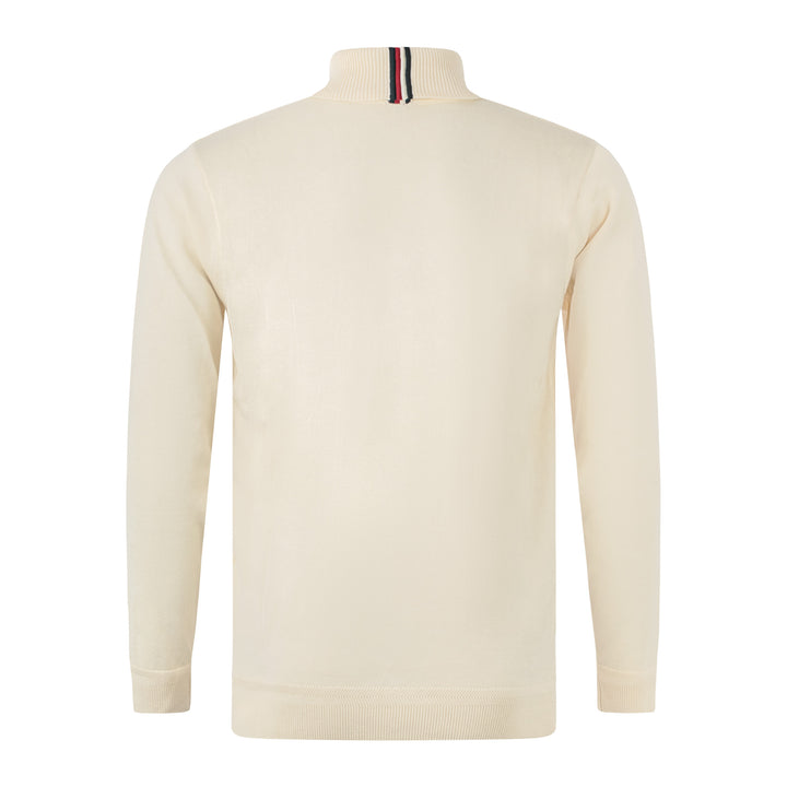 Gabicci Vintage Leonardo Cable Knit Roll Neck Cream