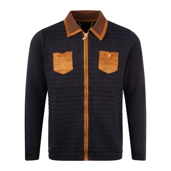 Gabicci Vintage Craig Anniversary Knit Cardigan Navy