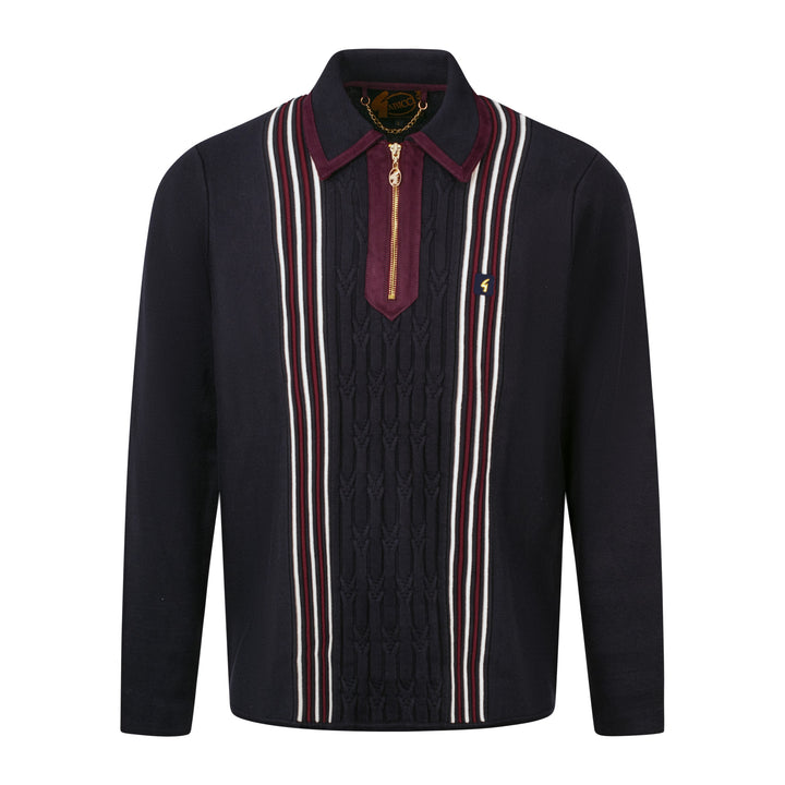 Gabicci Vintage Norman Anniversary Knit Polo Navy