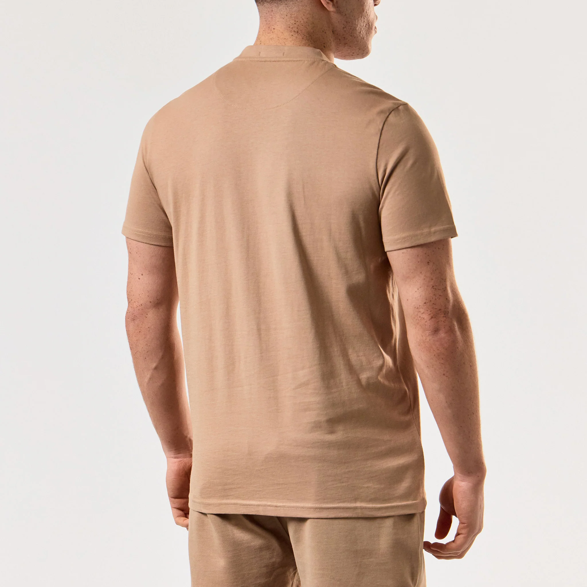 Weekend Offender Manuel Check Trim T-Shirt Cognac