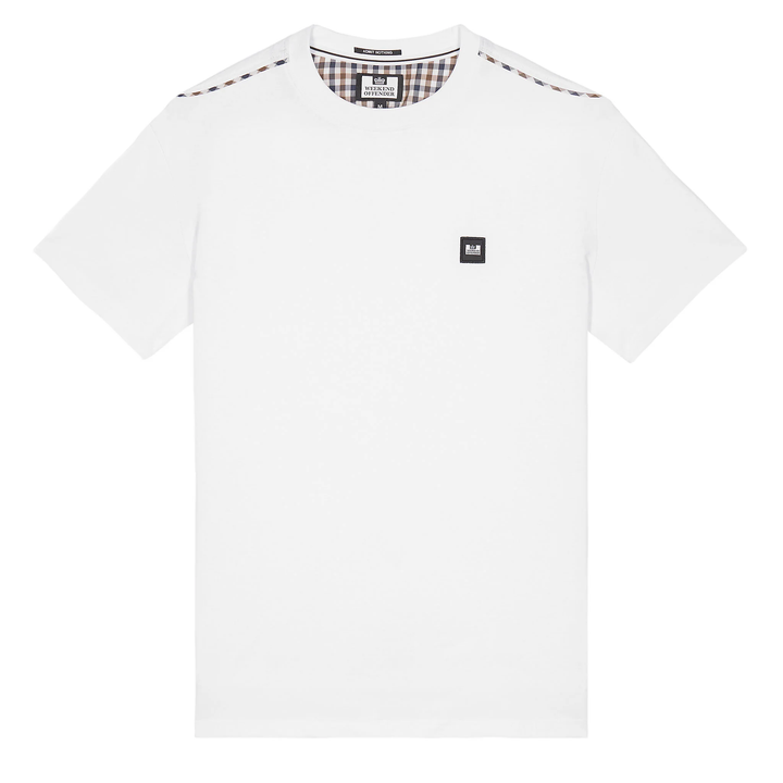 Weekend Offender Manuel Check Trim T-Shirt White