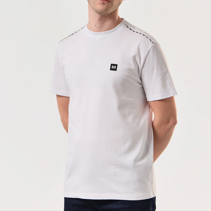 Weekend Offender Manuel Check Trim T-Shirt White