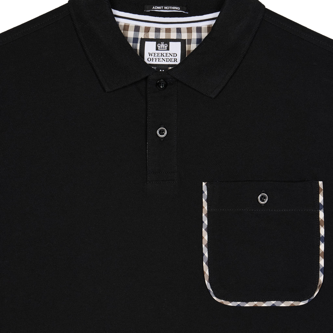 Weekend Offender Spence Polo Shirt Black